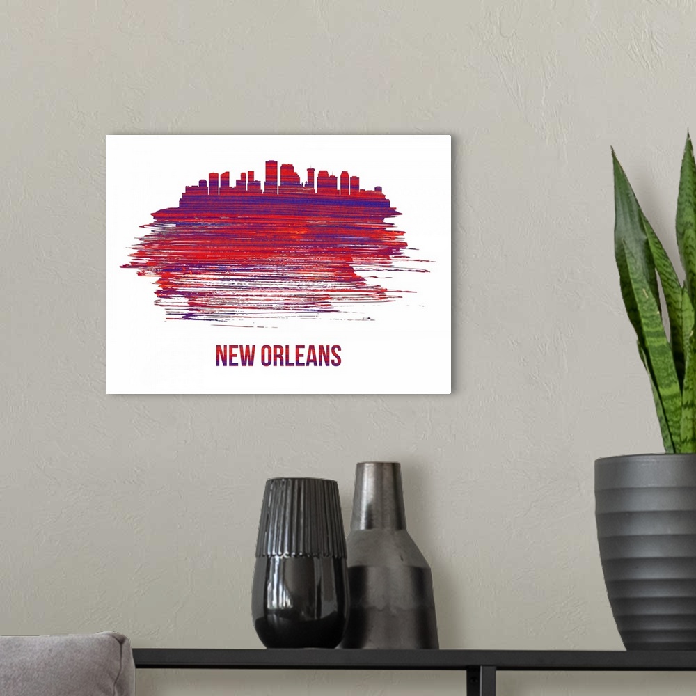 A modern room featuring New Orleans Skyline