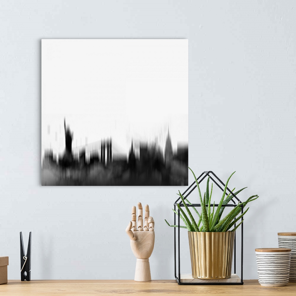 A bohemian room featuring New York City Skyline