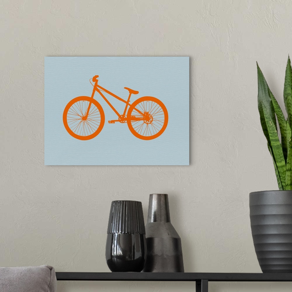 A modern room featuring Orange Bicycle