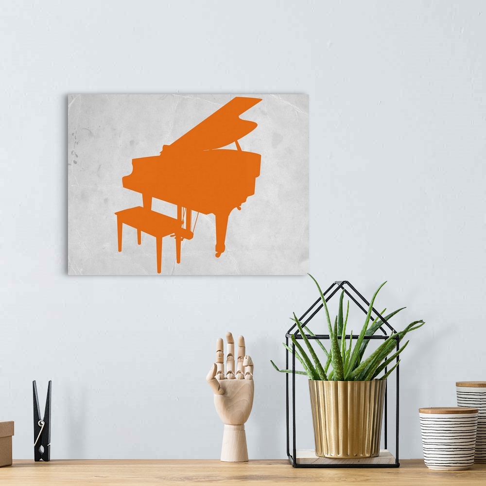 A bohemian room featuring Orange Piano