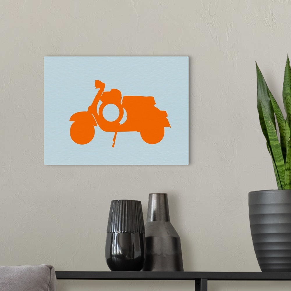 A modern room featuring Orange Scooter