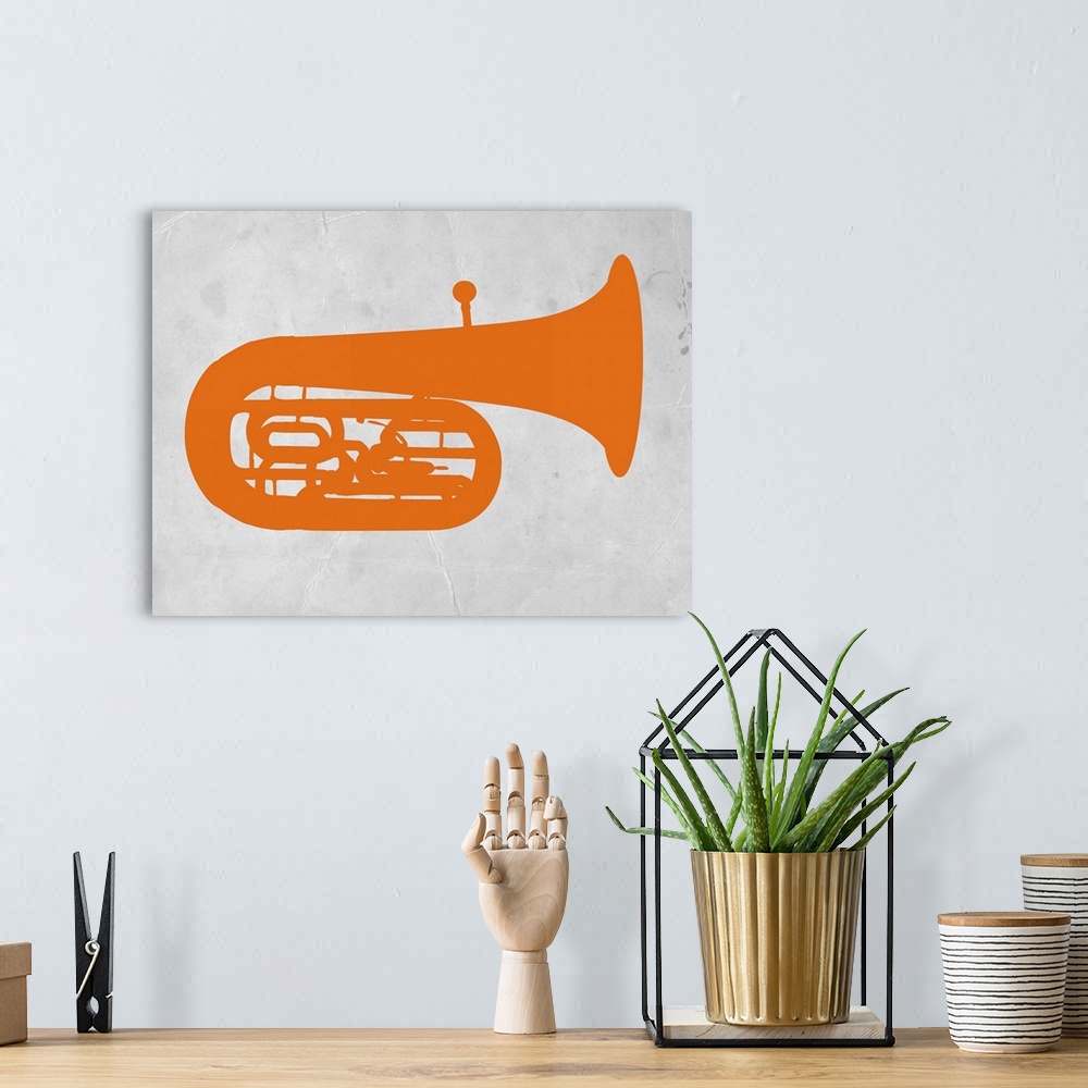 A bohemian room featuring Orange Tuba II