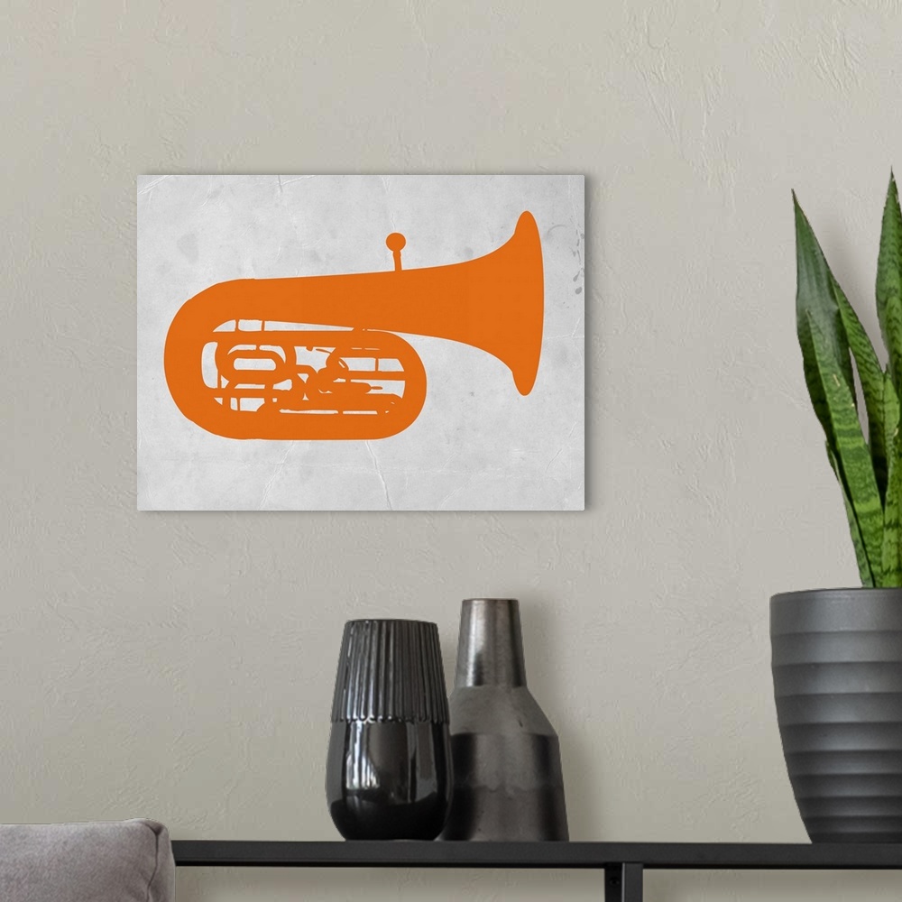A modern room featuring Orange Tuba II