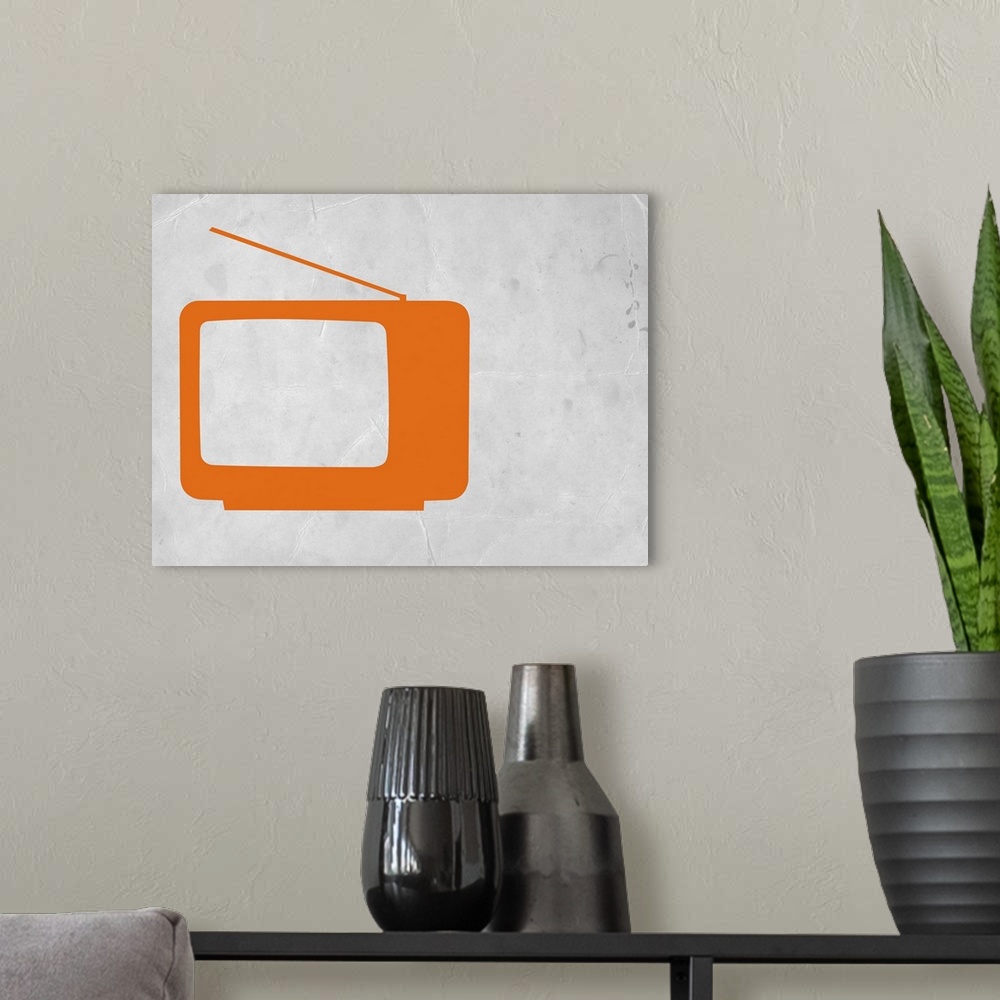 A modern room featuring Orange TV Vintage