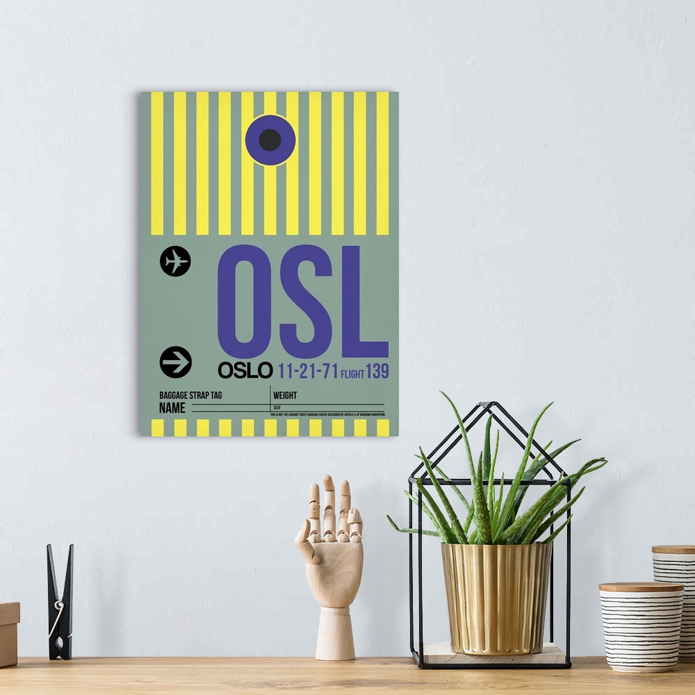 A bohemian room featuring OSL Oslo Luggage Tag I
