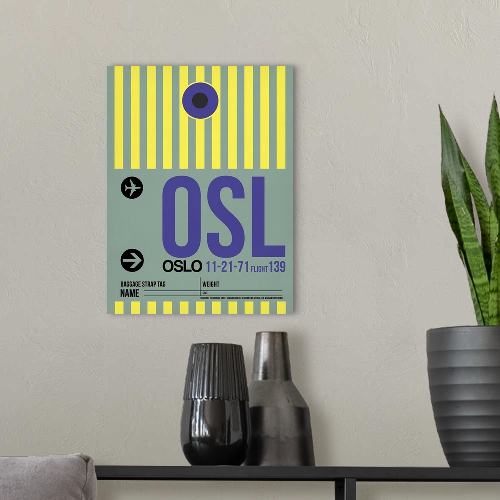 A modern room featuring OSL Oslo Luggage Tag I