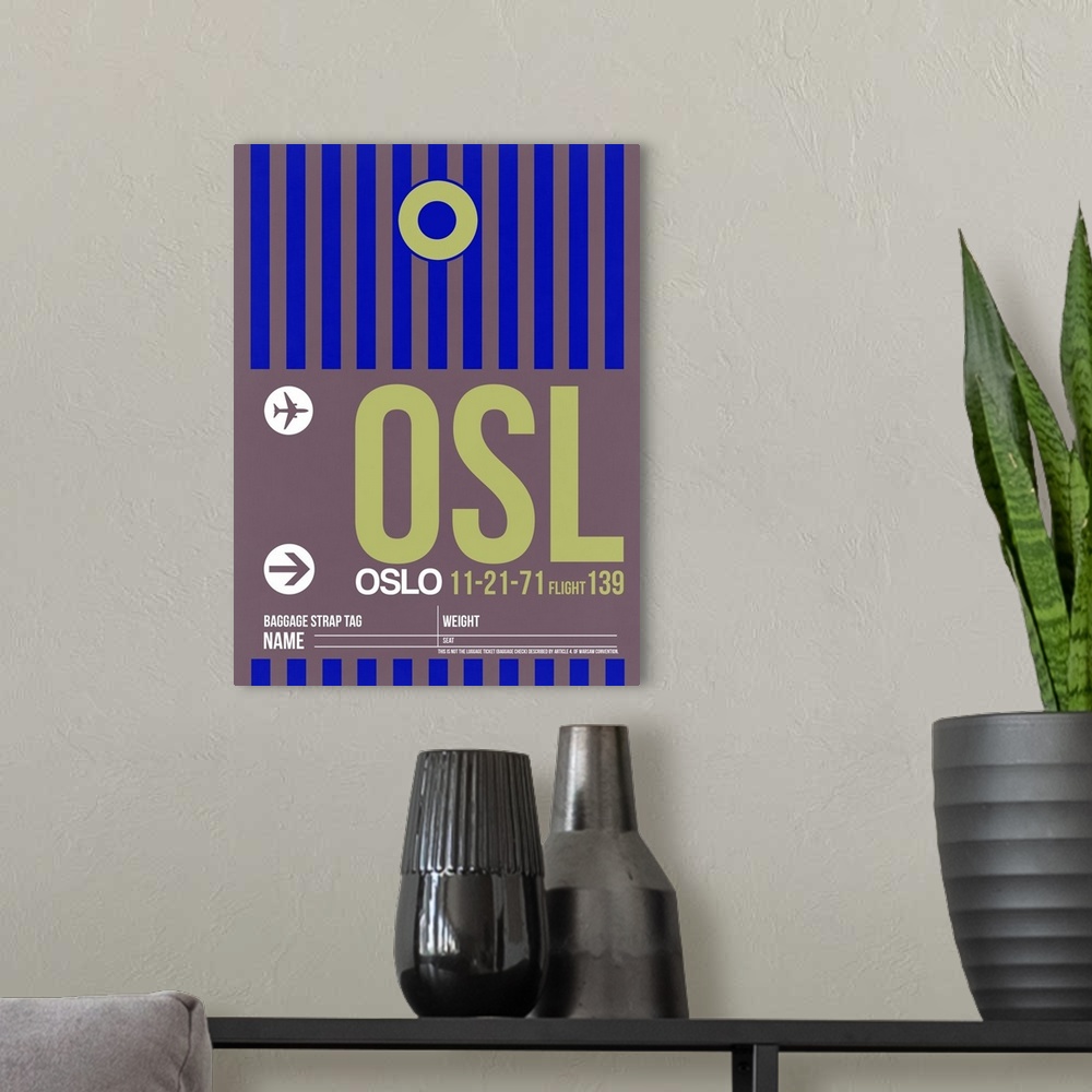 A modern room featuring OSL Oslo Luggage Tag II