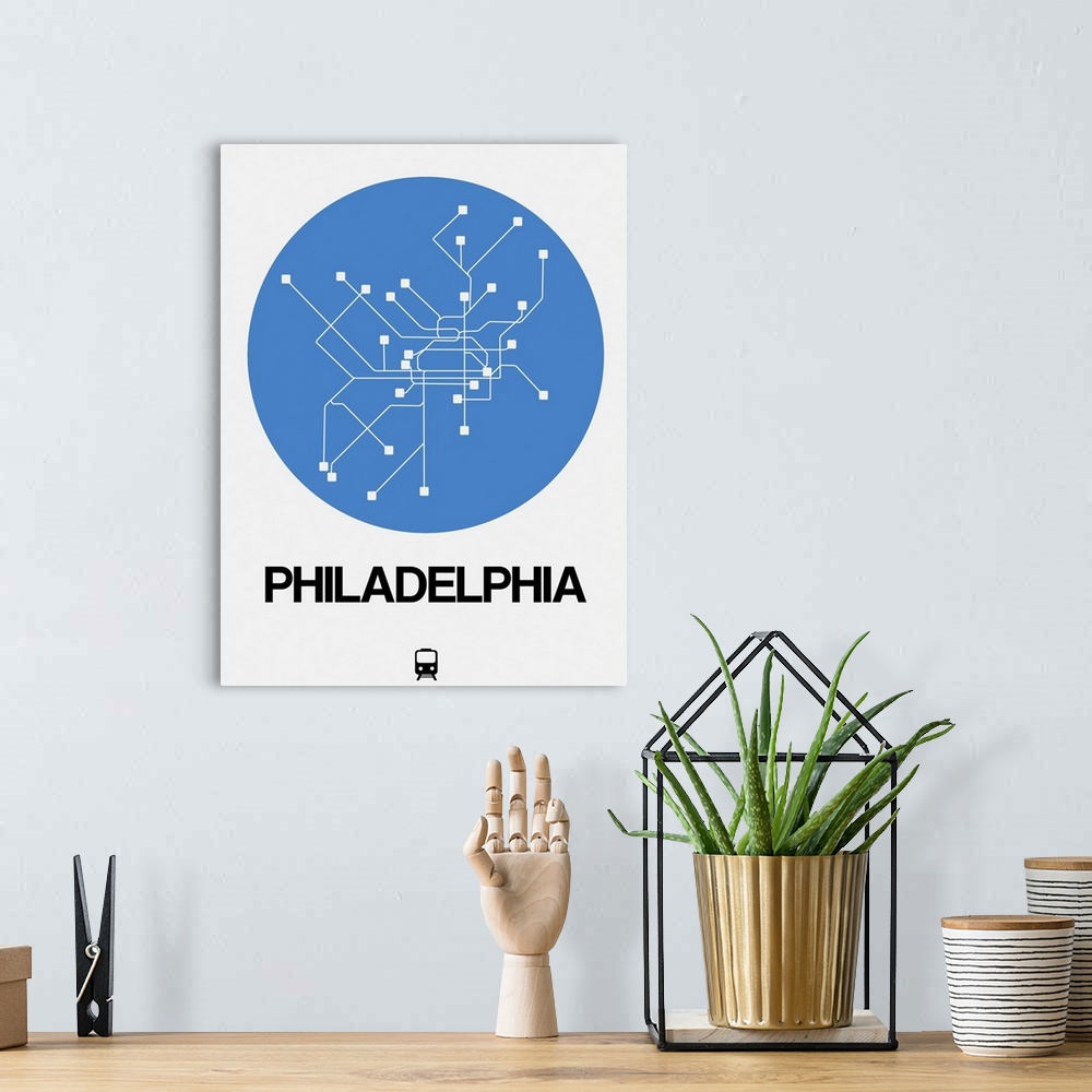 A bohemian room featuring Philadelphia Blue Subway Map