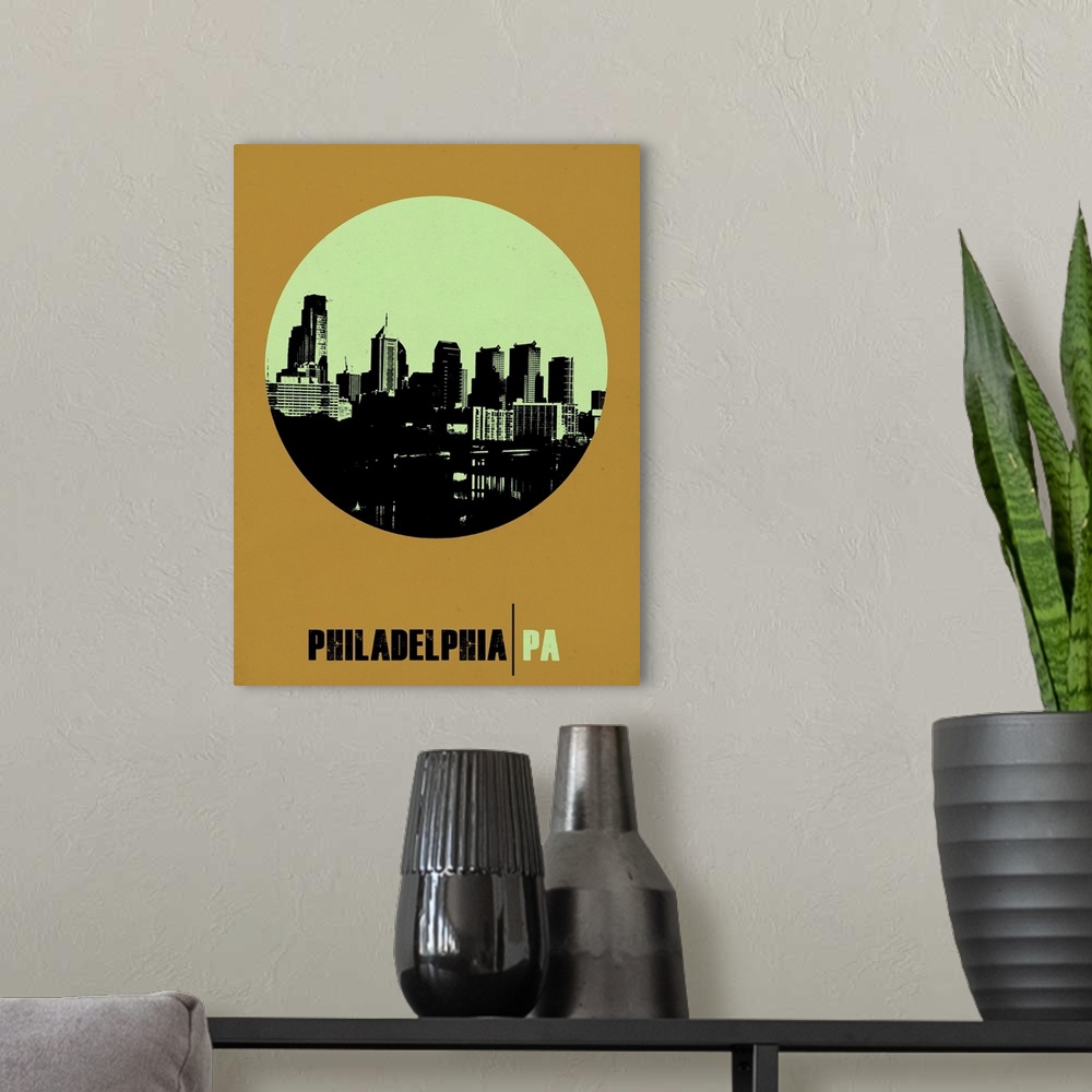 A modern room featuring Philadelphia Circle Poster I