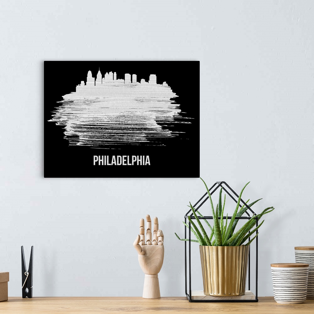 A bohemian room featuring Philadelphia Skyline
