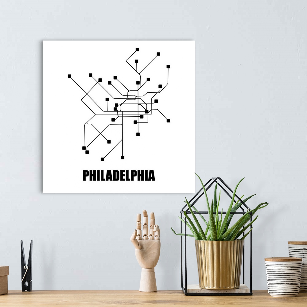 A bohemian room featuring Philadelphia White Subway Map