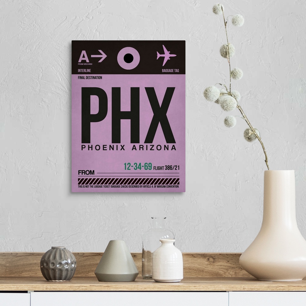 A farmhouse room featuring PHX Phoenix Luggage Tag I