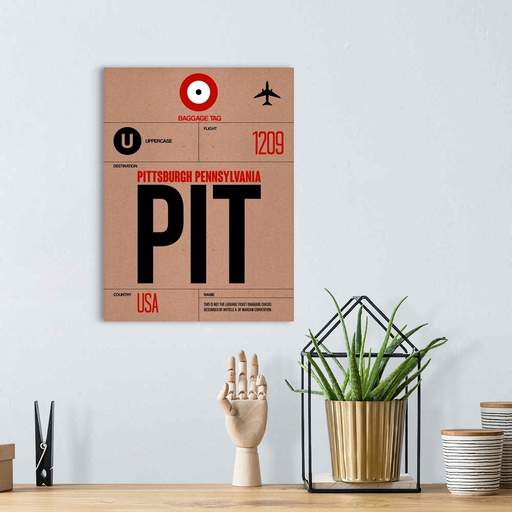 A bohemian room featuring PIT Pittsburgh Luggage Tag I