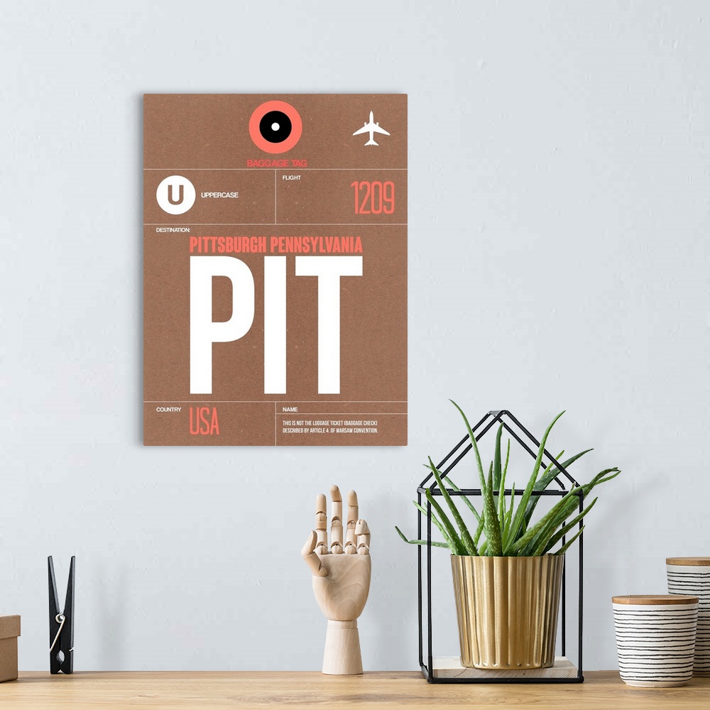 A bohemian room featuring PIT Pittsburgh Luggage Tag II