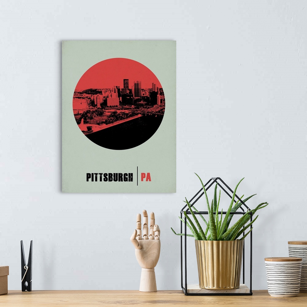 A bohemian room featuring Pittsburgh Circle Poster II