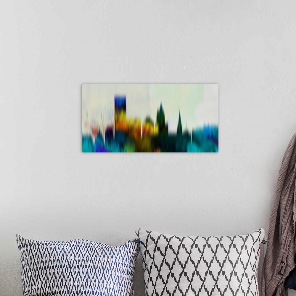 A bohemian room featuring Providence Downtown Skyline