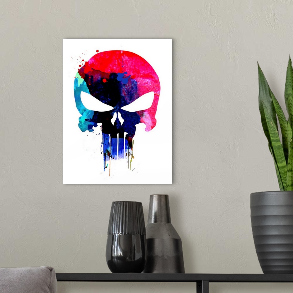 A modern room featuring Punisher Watercolor