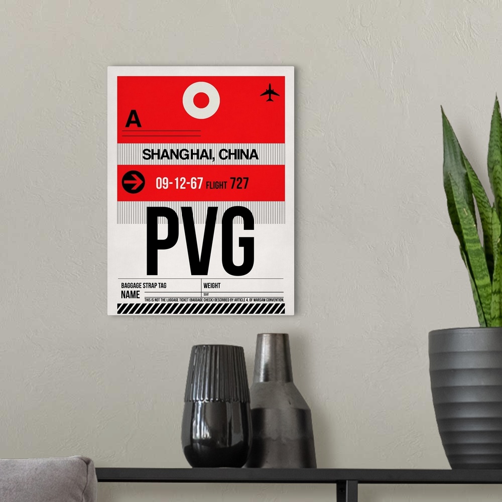 A modern room featuring PVG Shanghai Luggage Tag I