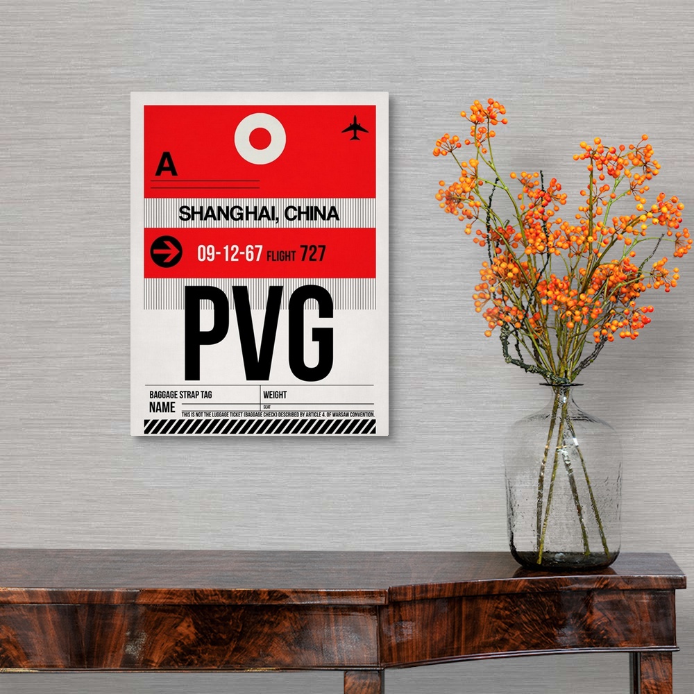 A traditional room featuring PVG Shanghai Luggage Tag I
