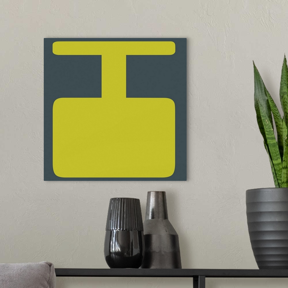 A modern room featuring Retro 1960's Alphabet Letter - I - Yellow