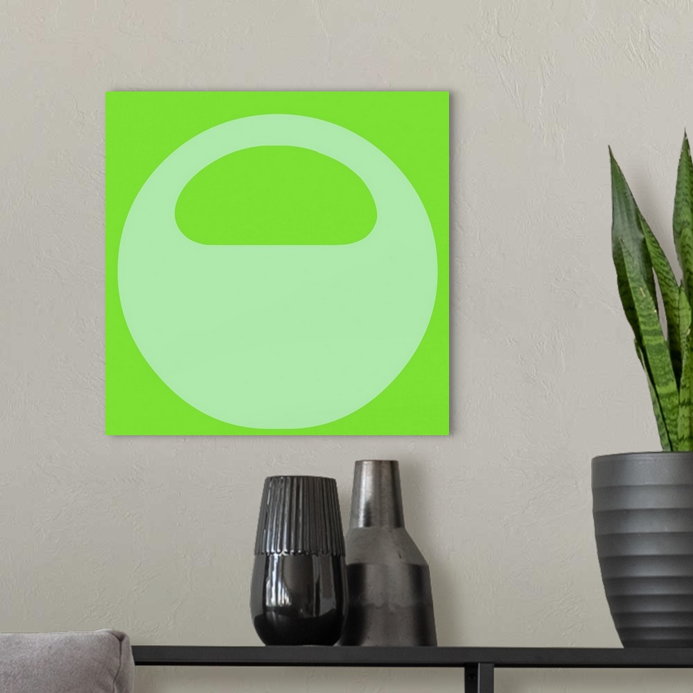 A modern room featuring Retro 1960's Alphabet Letter - O - Green