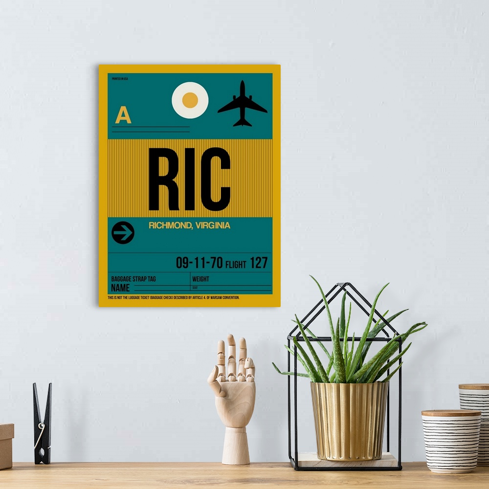 A bohemian room featuring RIC Richmond Luggage Tag I