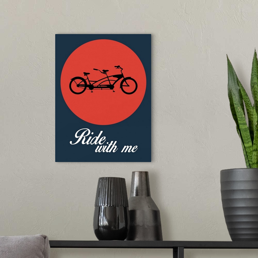 A modern room featuring Ride With Me Poster I