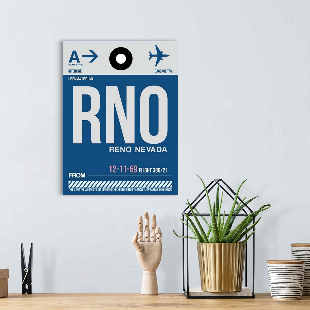 A bohemian room featuring RNO Reno Luggage Tag II