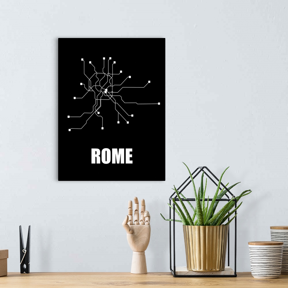 A bohemian room featuring Rome Subway Map III