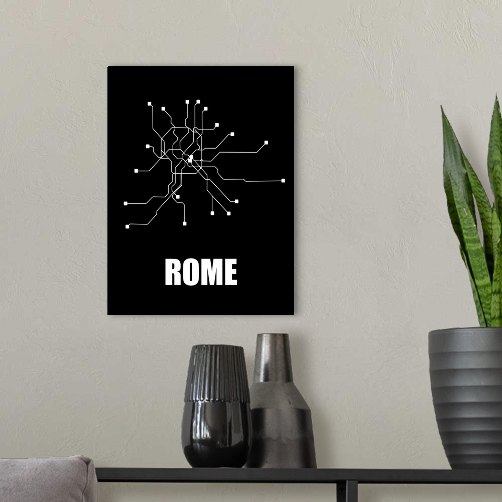 A modern room featuring Rome Subway Map III
