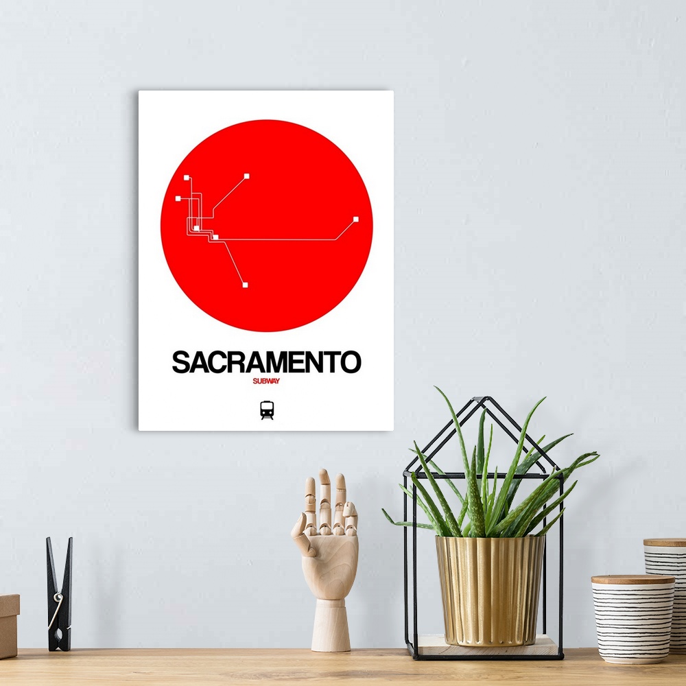 A bohemian room featuring Sacramento Red Subway Map