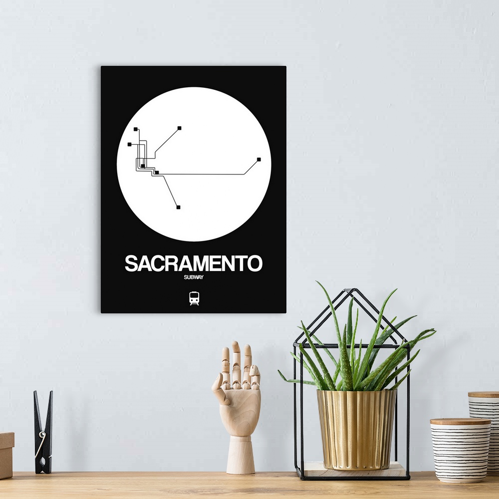 A bohemian room featuring Sacramento White Subway Map