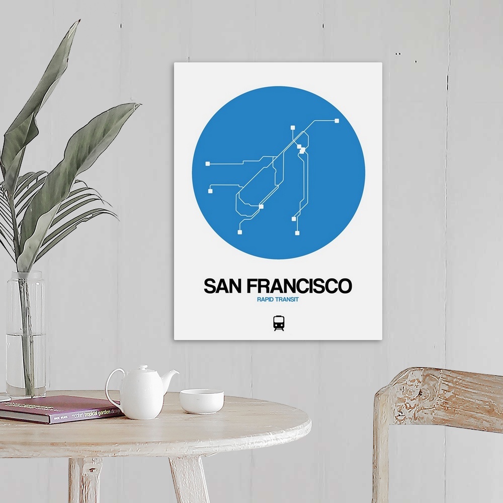 A farmhouse room featuring San Francisco Blue Subway Map