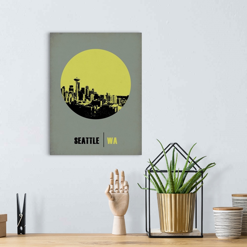 A bohemian room featuring Seattle Circle Poster II