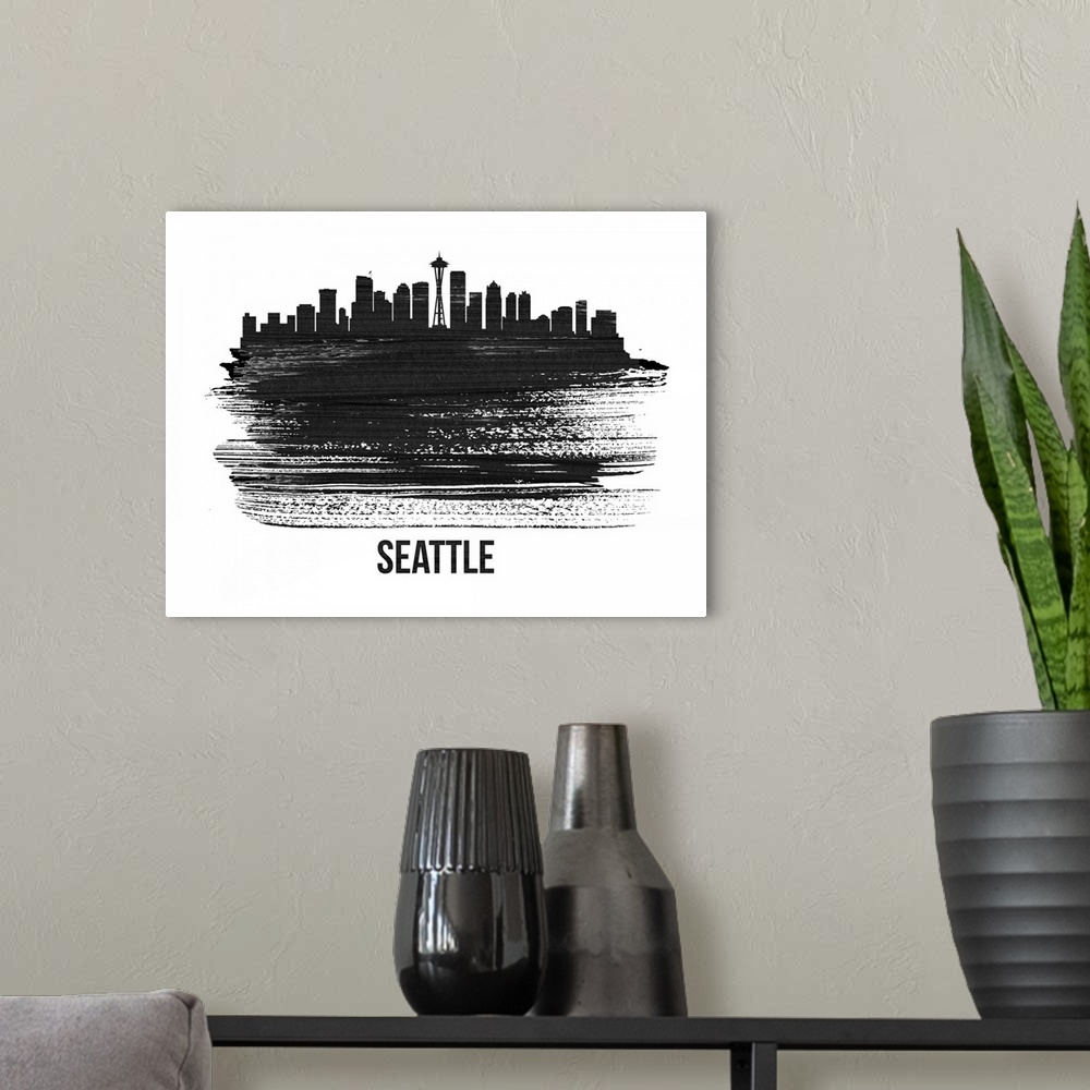 A modern room featuring Seattle Skyline