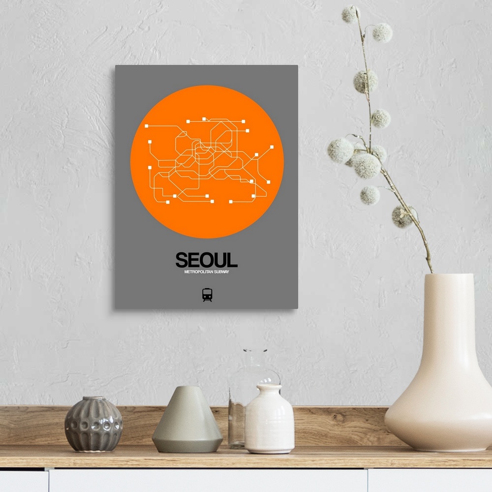 A farmhouse room featuring Seoul Orange Subway Map