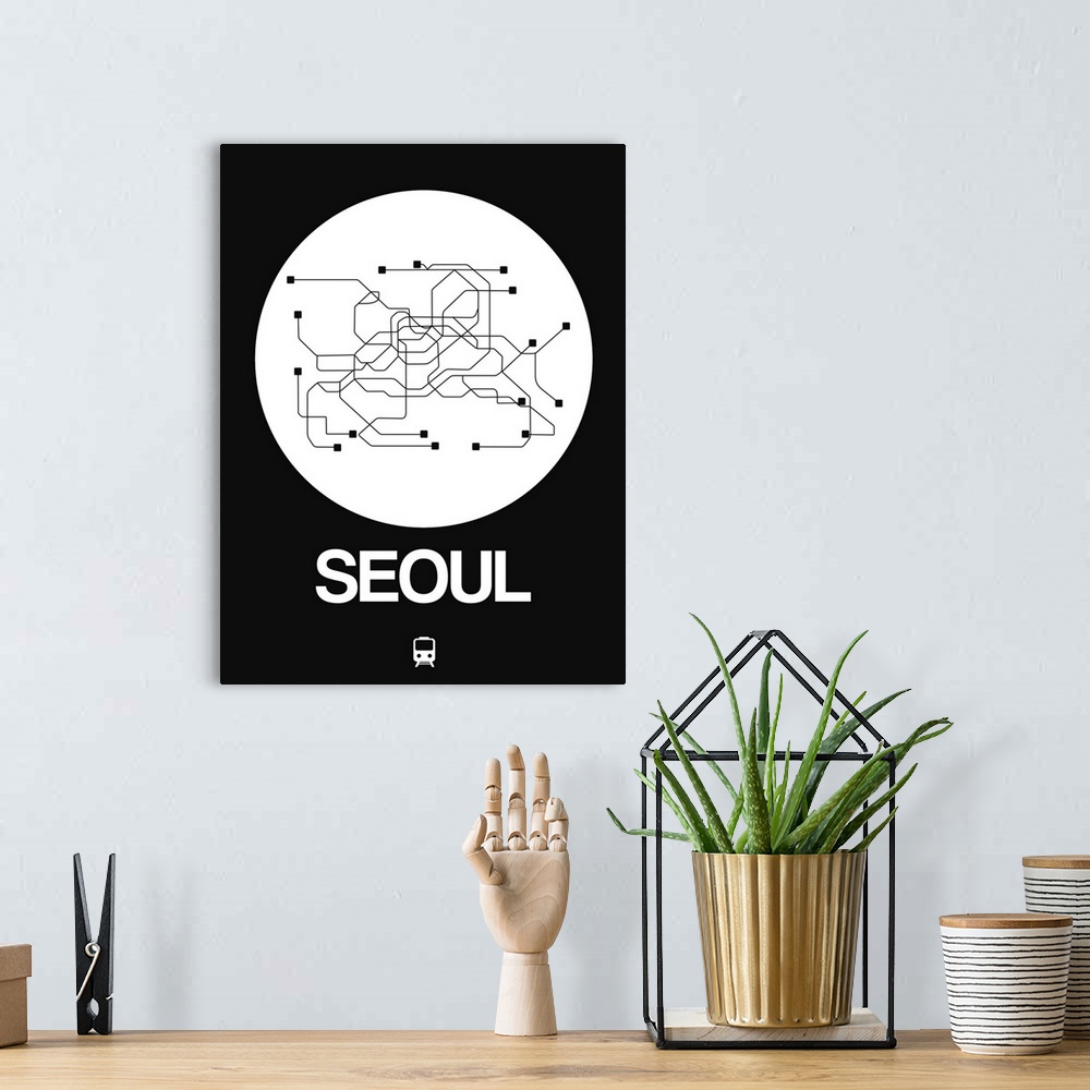 A bohemian room featuring Seoul White Subway Map