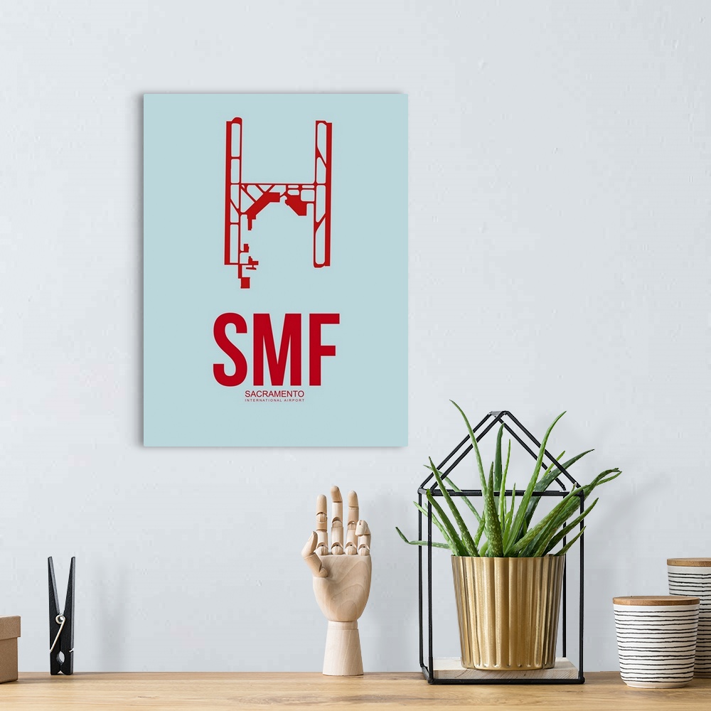 A bohemian room featuring SMF Sacramento Poster II