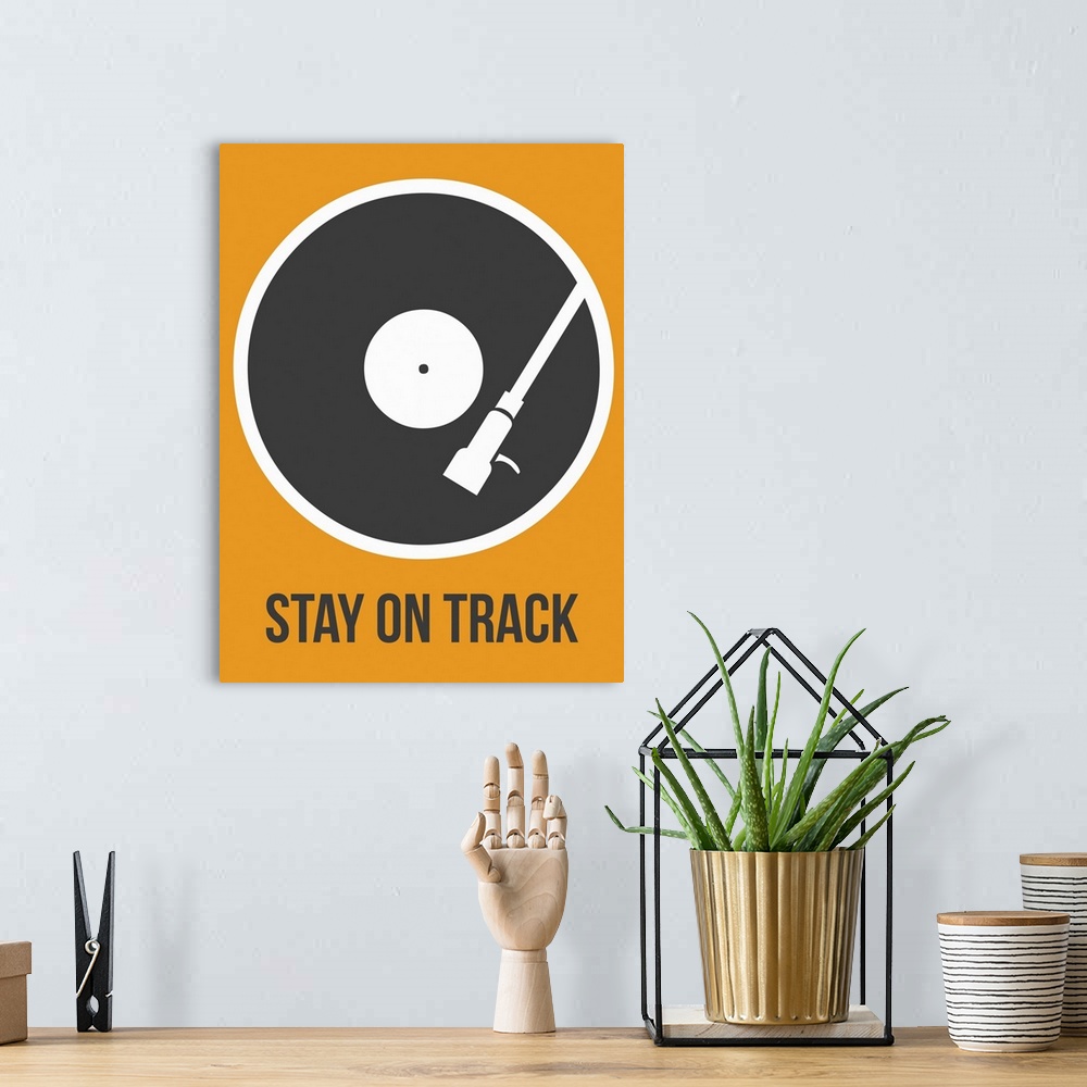 A bohemian room featuring Stay On Track Vinyl Poster I