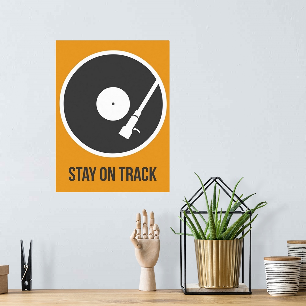 A bohemian room featuring Stay On Track Vinyl Poster I