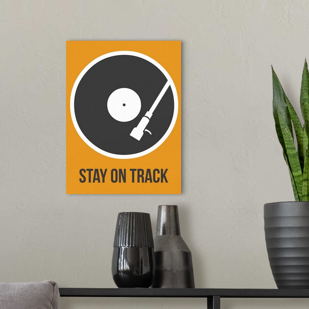 A modern room featuring Stay On Track Vinyl Poster I