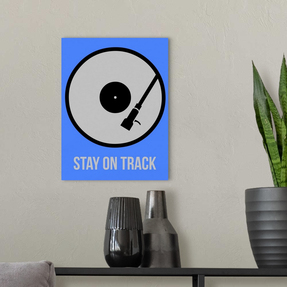 A modern room featuring Stay On Track Vinyl Poster II
