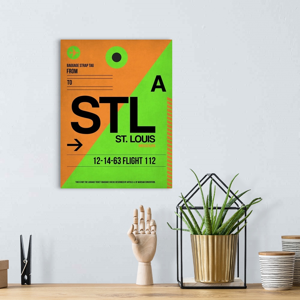 A bohemian room featuring STL St. Louis Luggage Tag I
