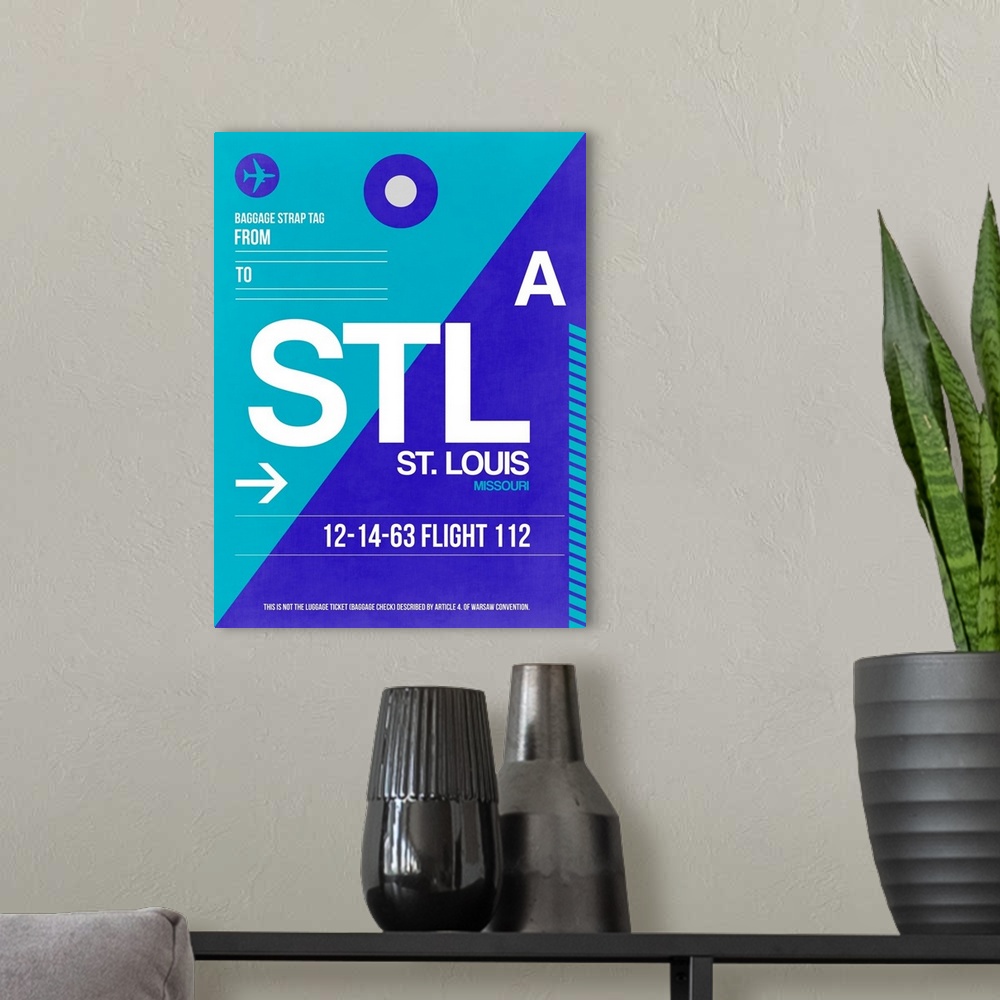 A modern room featuring STL St. Louis Luggage Tag II