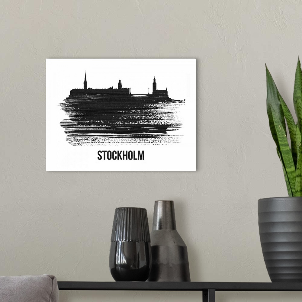 A modern room featuring Stockholm Skyline