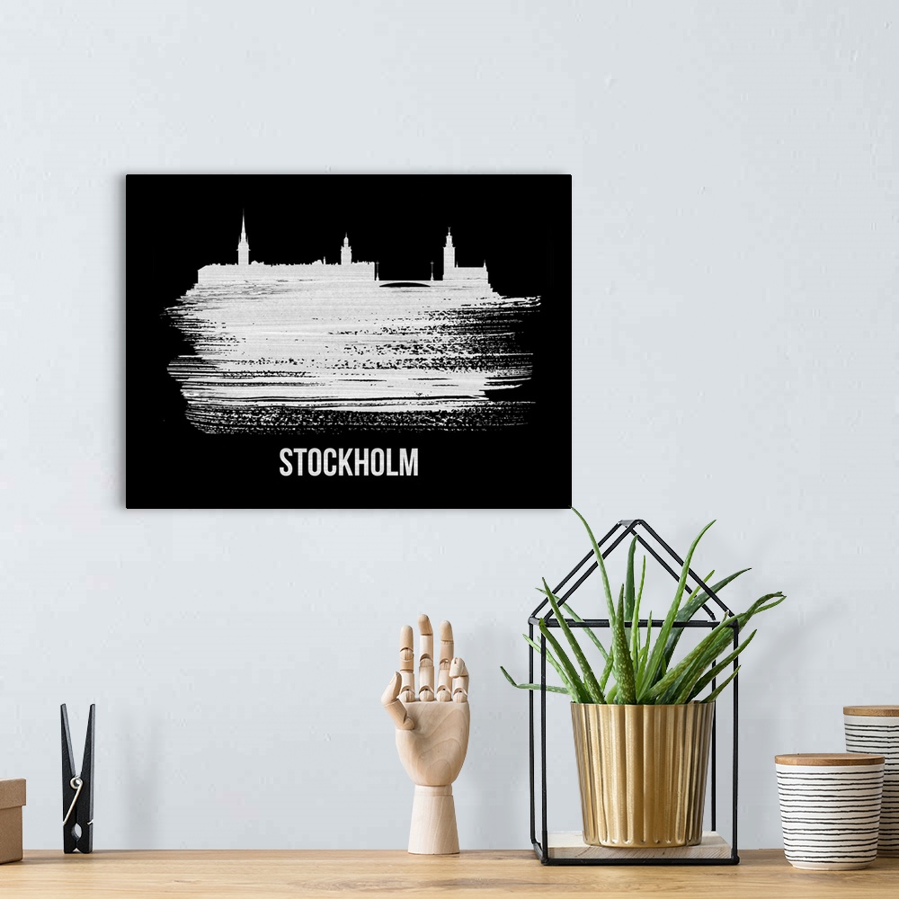 A bohemian room featuring Stockholm Skyline