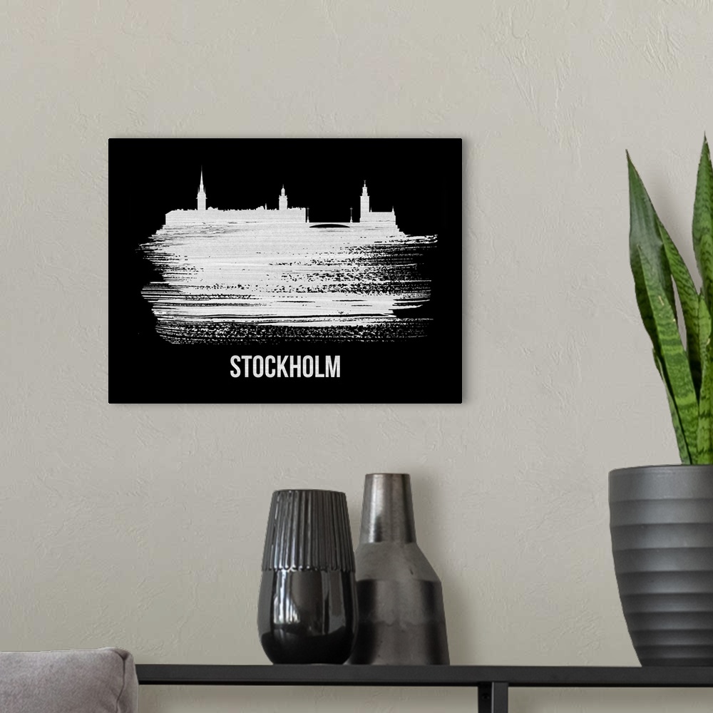 A modern room featuring Stockholm Skyline