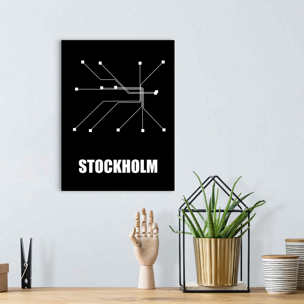 A bohemian room featuring Stockholm Subway Map III