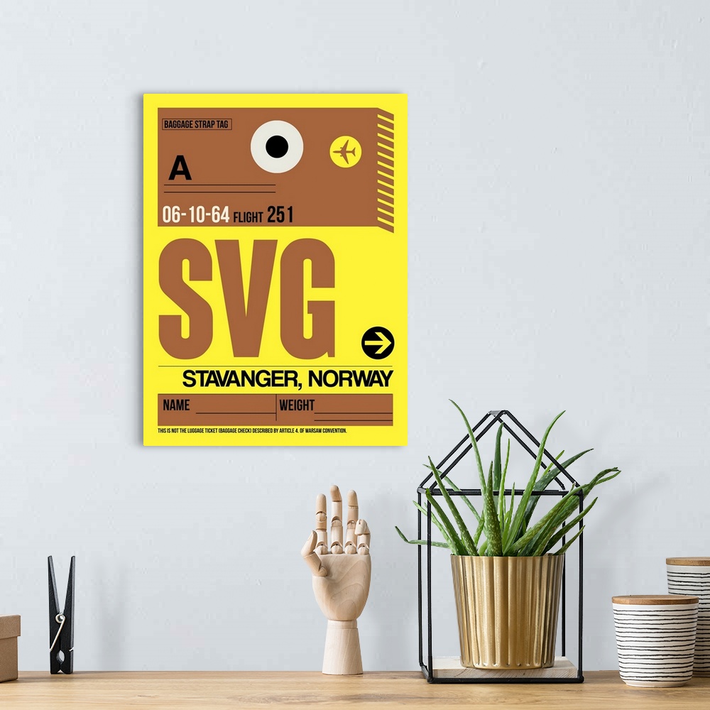 A bohemian room featuring SVG Stavanger Luggage Tag I