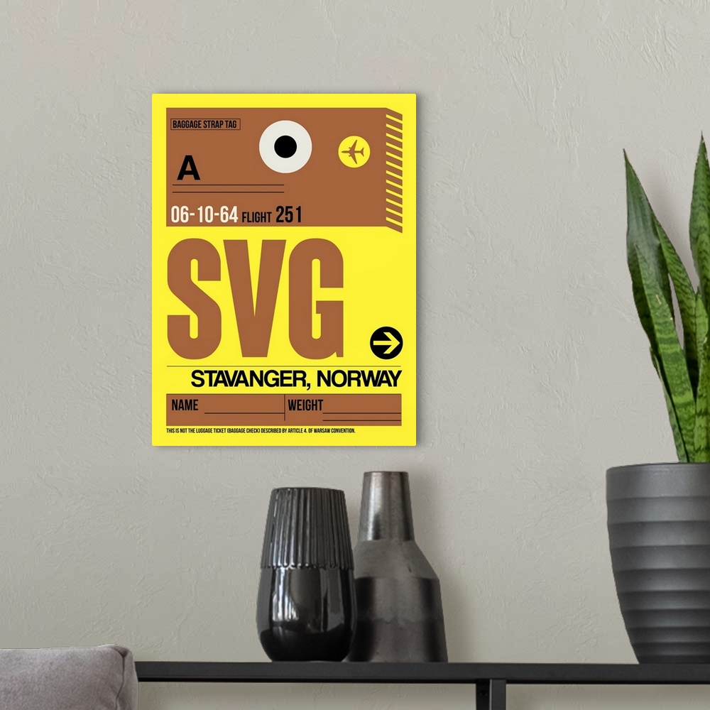 A modern room featuring SVG Stavanger Luggage Tag I